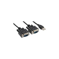 Câble adaptateur série USB 2.0 à 2x à 2x USB Type A à 2x 9 broches Male 1,5 m