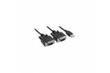 Câble adaptateur série USB 2.0 à 2x à 2x USB Type A à 2x 9 broches Male 1,5 m