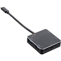 HUB USB 3.1 INLINE®, USB Type C à 4 Port Type A avec PD jusqu'à 60W, boîtier en aluminium, noir, sans unité d'alimentation
