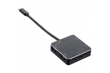 HUB USB 3.1 INLINE®, USB Type C à 4 Port Type A avec PD jusqu'à 60W, boîtier en aluminium, noir, sans unité d'alimentation