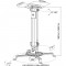 Support de plafond de projecteur de base Inline®, 38-58 cm, Max. 13,5 kg