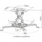 Support de plafond de projecteur de base Inline®, 15 cm, max. 13,5 kg