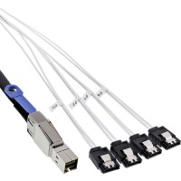 Câble INLINE® MINI SAS HD SFF-8644 à 4x SATA 6 Go / s 2M