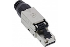 Inline® RJ45 Plug Cat.6a 500MHz, installable sur le terrain, blindé, avec bouchon à vis