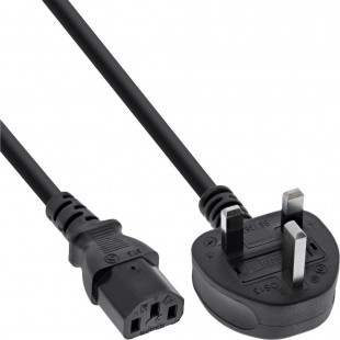 Câble d'alimentation Inline® UK / Angleterre à 3pin IEC C13, noir, 2m