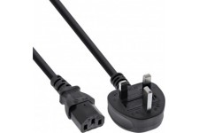 Câble d'alimentation Inline® UK / Angleterre à 3pin IEC C13, noir, 2m