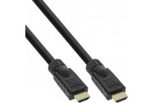 INLINE® HID Câble HDMI à grande vitesse avec Ethernet, 4K2K, M / M, Black, Golden Contacts, 15M