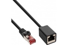 Extension du câble de patch Inline® S / FTP PIMF Cat.6 250 MHz en cuivre halogène noir 0,5m