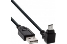 Inline® USB Type Un mâle à mini 5 broches mâle vers le haut Angled 90 ° Black 5M