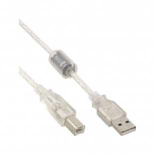 Câble USB 2.0 Inline® A à B mâle avec étranglement de ferrite 7m