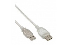 Câble d'extension USB 2.0 Inline® Type transparent un mâle à femelle 1,8 m