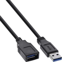 Câble USB 3.0 Inline® Type d'un mâle pour taper une femelle noire 5m