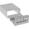 Boîte de point de consolidation de bureau Inline® 4x Keystone RJ45, métal, gris clair Ral7035