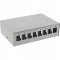 Boîte de point de consolidation de bureau Inline® 8x Keystone RJ45, métal, gris clair Ral7035