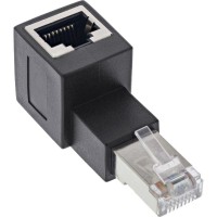 Adaptateur de cordon de patch Inline® Cat.6A, bouchon / douille RJ45, incliné à 90 ° vers le haut