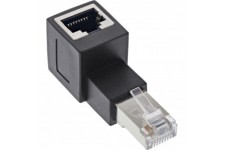 Adaptateur de cordon de patch Inline® Cat.6A, bouchon / douille RJ45, incliné à 90 ° vers le haut