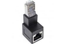 Adaptateur de cordon de patch Inline® Cat.6A, bouchon / douille RJ45, incliné à 90 ° vers le bas