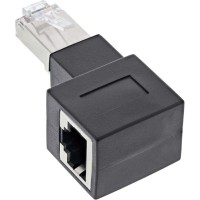 Adaptateur de cordon de patch Inline® Cat.6A, bouchon / douille RJ45, incliné à 90 ° à droite