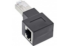 Adaptateur de cordon de patch Inline® Cat.6A, bouchon / douille RJ45, incliné à 90 ° à droite