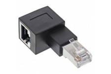 Adaptateur de cordon de patch Inline® Cat.6A, bouchon / douille RJ45, incliné à 90 ° à gauche