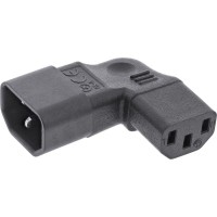 Adaptateur d'alimentation Inline® IEC 60320 C14 / C13, gauche / angle droit, 3 broches. unités de dispositif froid