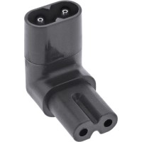 Adaptateur d'alimentation Inline® IEC 60320 C8 / C7, haut / bas à 2 broches inclinés