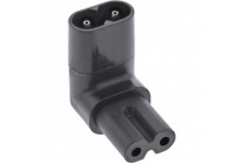 Adaptateur d'alimentation Inline® IEC 60320 C8 / C7, haut / bas à 2 broches inclinés