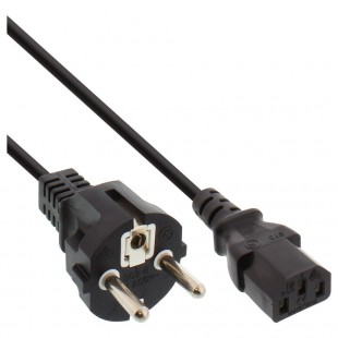 35pcs. Pack Bulk-Pack Inline® Power Cable allemand 3 broches IEC C13 H05VV-F 3x0,75 mm² Noir 1,8 m