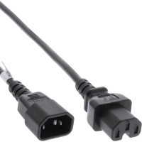 35pcs. Pack Bulk-Pack Inline® Power Cable Extension C15 droit vers C14 Socket Straight Black 2M