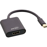 Inline® Mini DisplayPort HDMI adaptateur en aluminium avec audio, 4k / 60Hz, noir, 0,15 m