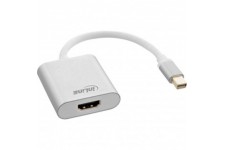 Inline® Mini DisplayPort HDMI adaptateur en aluminium avec audio, 4k / 60Hz, blanc, 0,15 m