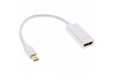 Adaptateur HDMI INLINE® Mini DisplayPort avec audio, Mini Displayport Male à HDMI Femme, 4K / 30Hz, blanc, 0,15 m