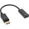 Adaptateur HDMI INLINE® DisplayPort à HDMI avec audio, DisplayPort Homme à HDMI Femme, 4K / 30Hz, noir 0,15 m