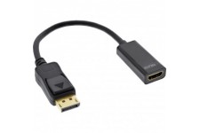 Adaptateur HDMI INLINE® DisplayPort à HDMI avec audio, DisplayPort Homme à HDMI Femme, 4K / 30Hz, noir 0,15 m