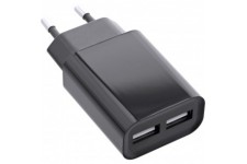 Duo d'adaptateur de puissance USB Inline®, 2 port 100-240VAC à 5V / 2.1a noir