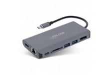 INLINE® 7-en-1 USB TYP-C DOCKINGSTAT, HDMI, DisplayPort, USB 3.2, SD Cardreader, PD 3.0 100W, MST