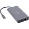 INLINE® 7-en-1 USB TYP-C DOCKINGSTAT, HDMI, DisplayPort, USB 3.2, SD Cardreader, PD 3.0 100W, MST