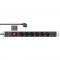 Stand de socket Inline® 19 ", contact de protection à 6 voies, avec commutateur, 2m, noir