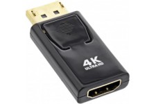 Adaptateur INLINE® DisplayPort, DisplayPort Homme à HDMI Femme, 4k / 60Hz, avec audio, noir