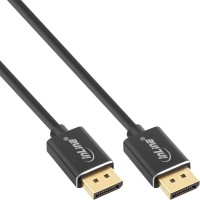 Câble INLINE® DisplayPort 1.4, mince, 8k4k, noir, or, 0,5 m
