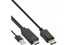 Câble convertisseur HDMI à Displayport Inline® à DisplayPort, 4K, noir / or, 1,5 m