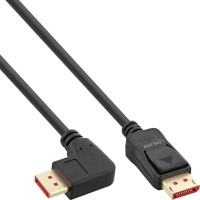 Câble INLINE® DisplayPort 1.4, 8k4k, à angle droit, noir / or, 2M