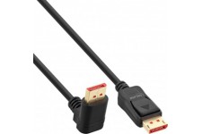 Câble INLINE® DisplayPort 1.4, 8K4K, angle vers le haut, noir / or, 1M