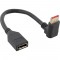 Câble adaptateur INLINE® DisplayPort 1.4 M / F, 8K4K, angle vers le haut, noir / or, 0,15 m