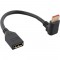 Câble adaptateur INLINE® DisplayPort 1.4 M / F, 8K4K, angle vers le bas, noir / or, 0,15 m