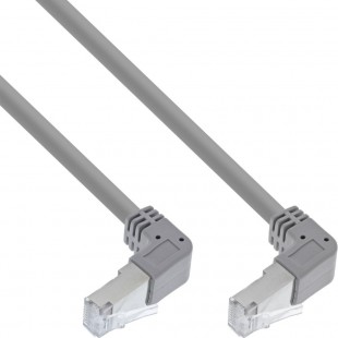 Câble de patch Inline® Deux côté baisse de pêche, S / FTP (PIMF), cat.6, 250 MHz, PVC, cuivre, gris, 1,1 m