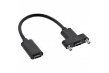 Inline® USB3.1 C femelle à femelle avec câble de bride 0,2 m, noir