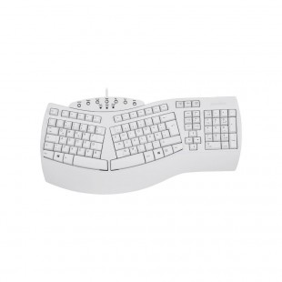 Perixx Periboard-512 DE, clavier USB ergonomique, blanc