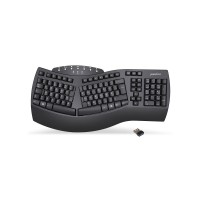 Perixx Periboard-612B DE, clavier ergonomique, mode double, sans fil / Bluetooth, Windows / Mac, noir