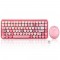 Périxx périduo-713 DE, mini clavier et ensemble de souris, design vintage rétro, rose